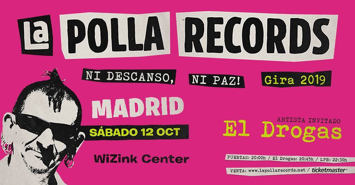 cartel concierto la polla records madrid occtubre 2019
