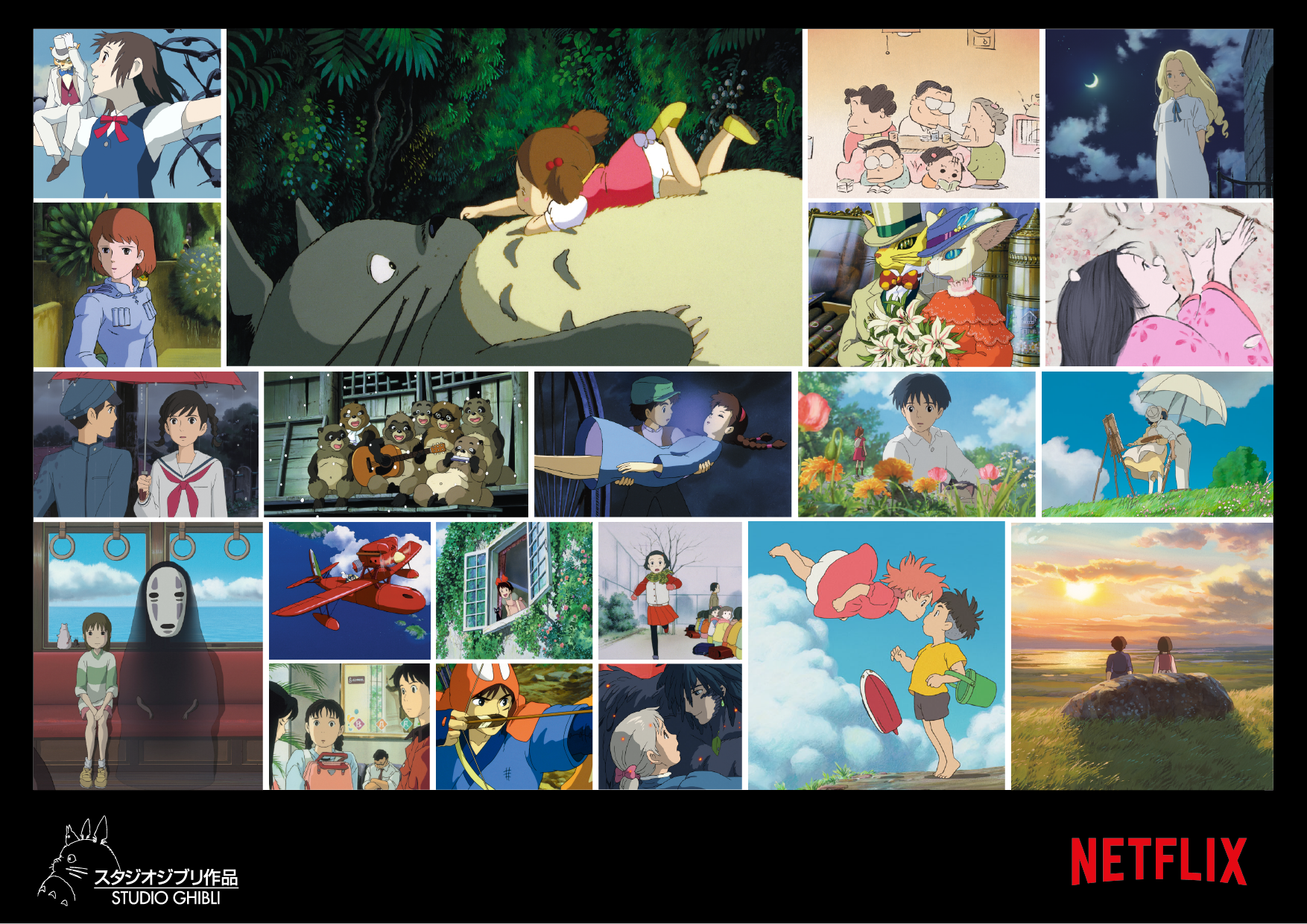 Collage con varias películas de Studio Ghibli